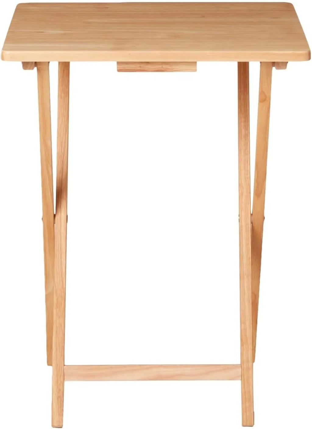 Rubberwood Folding Tray Table, Natural, 19" x 14.5" x 26"