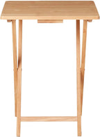 Rubberwood Folding Tray Table, Natural, 19" x 14.5" x 26"