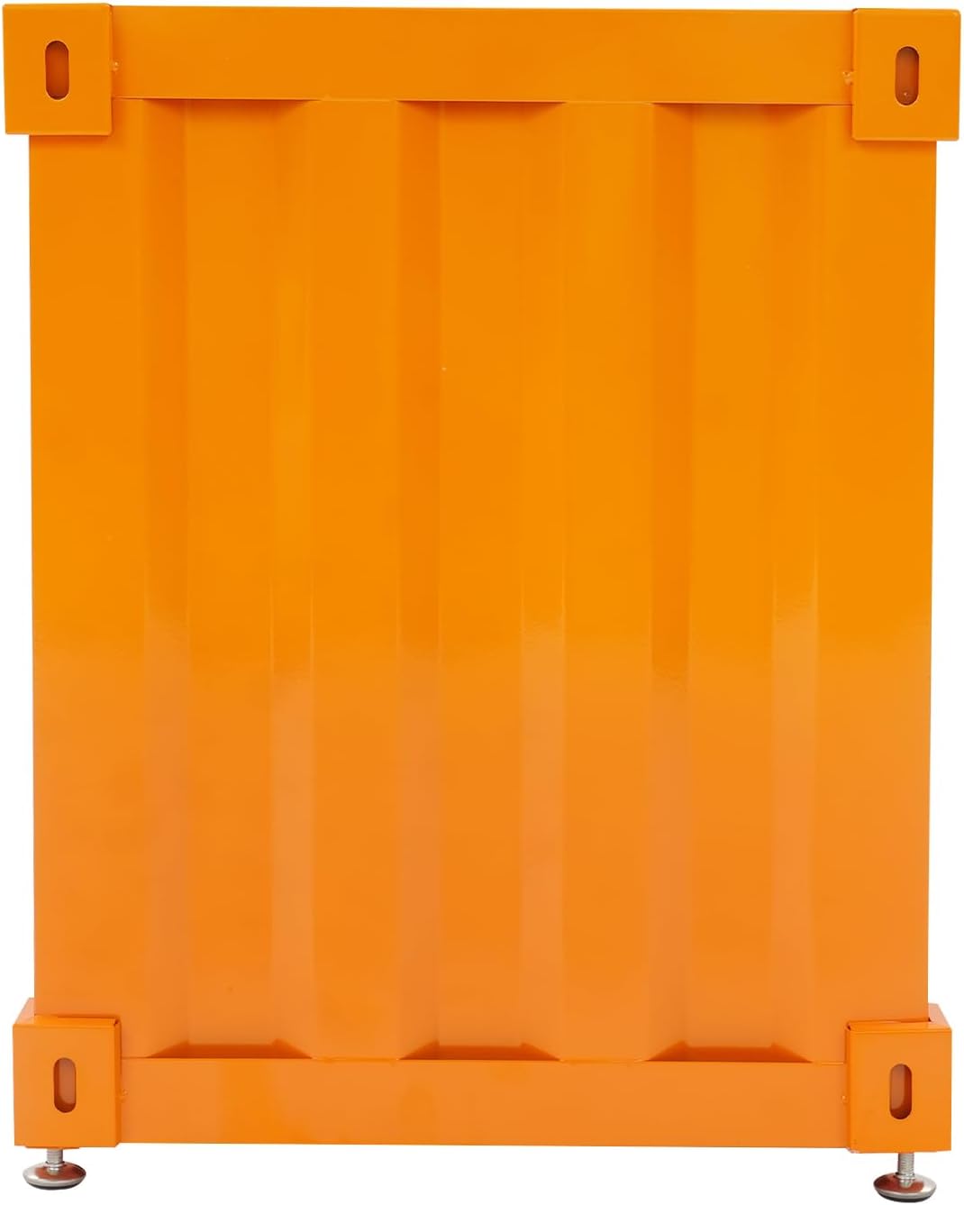 Industrial Wind Bedside Table, End Tables, Container Style Locker Wrought, Tinplate Bilayer Side Table, Metal Locker Nightstand with Combination Lock for Bedroom, Living Room, Office - Orange
