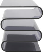 S-Shaped Acrylic End Table, Side Table for Living Room, Bedside Table for Bedroom, Modern Furniture Organizer
