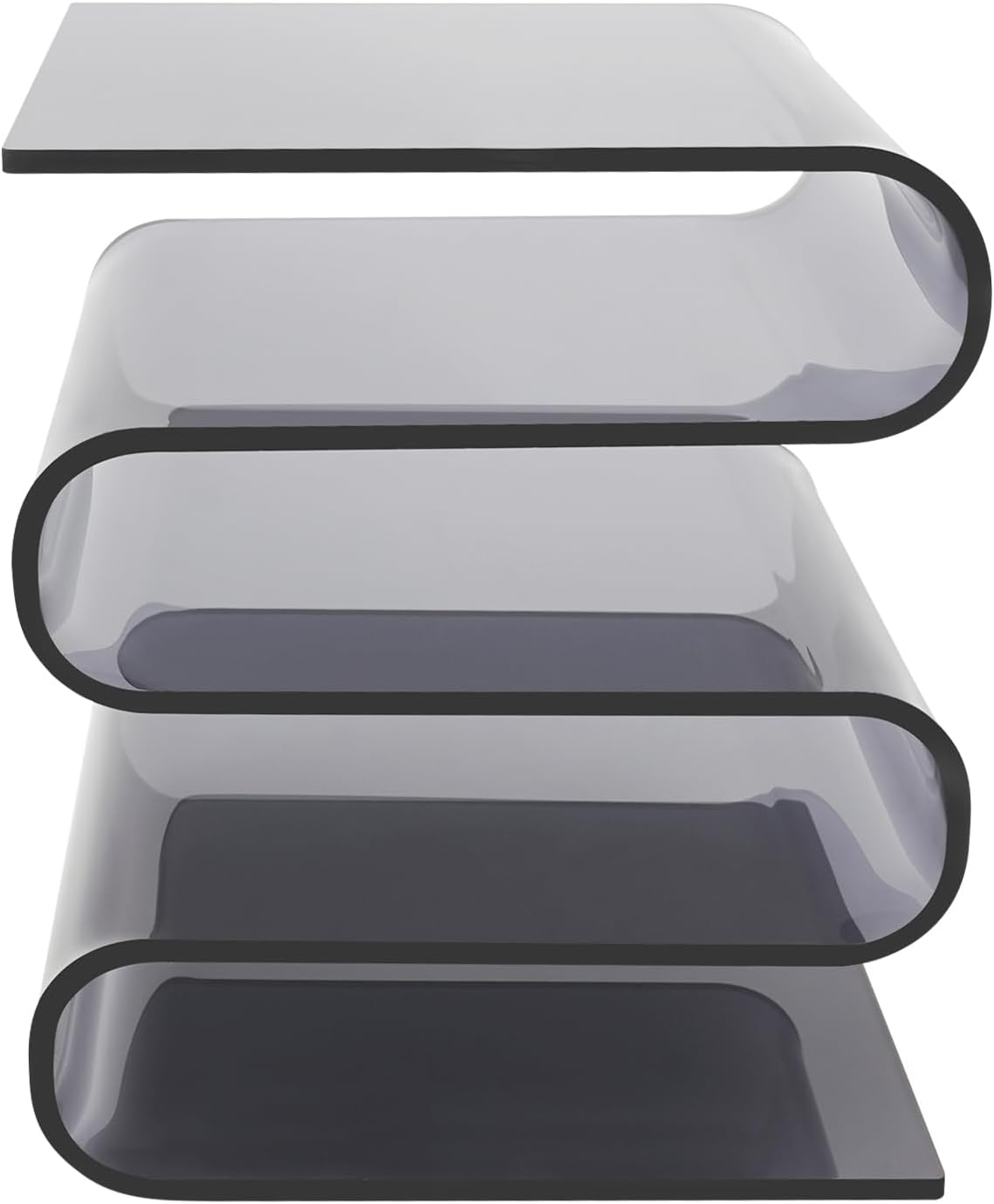 S-Shaped Acrylic End Table, Side Table for Living Room, Bedside Table for Bedroom, Modern Furniture Organizer