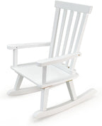 Kids Rocking Chair for Toddler and Small Baby Wooden Comfy Rocker Furniture Indoor Cozy Recliner for Bedroom Play Room Couch Outdoor White