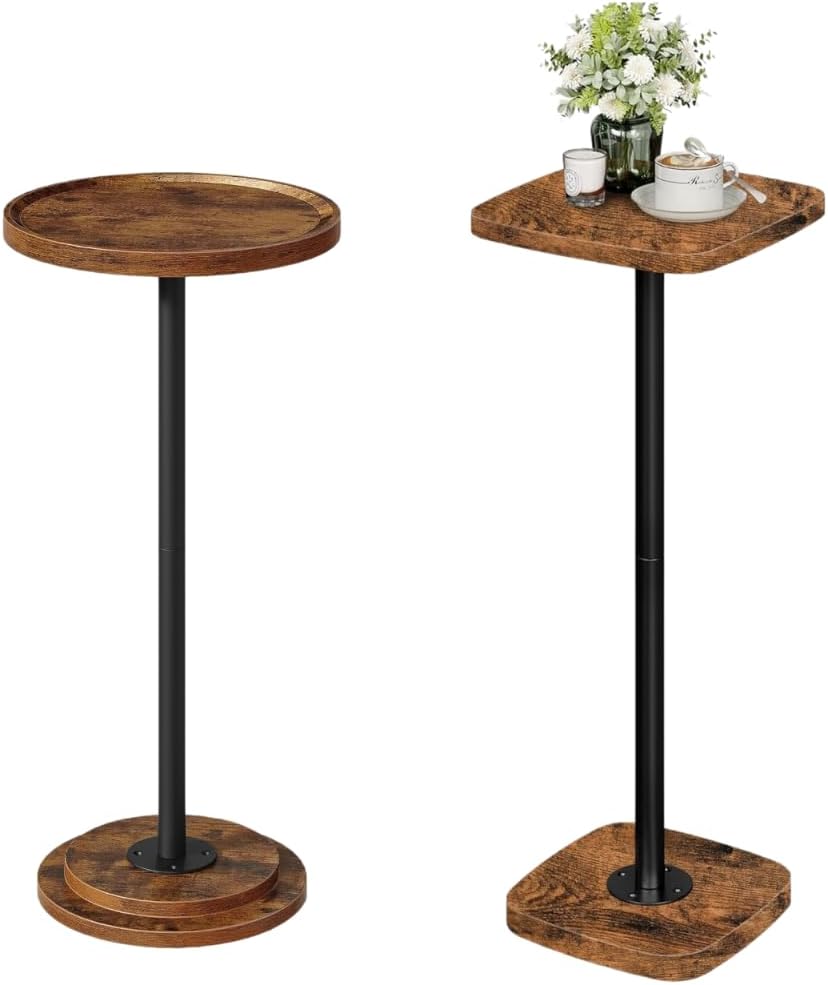 CHOEZON Drink Table and Small Side Table Bundle, for Living Room, Bedroom, TBZ30BF-TBZ24BF