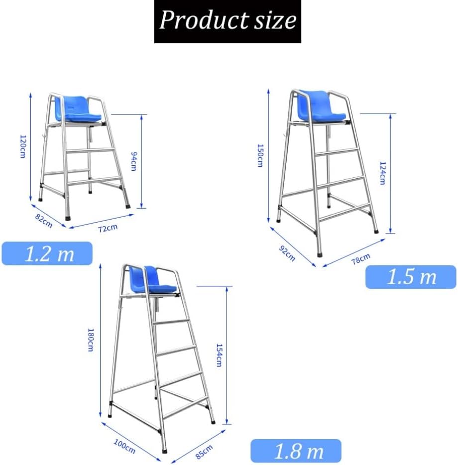 Swimming Pool Stainless Steel Lifeguard Chairs, Pool Deck Lifeguard Chairs with Hole & Hook,Loads 661lbs(304,1.8m)