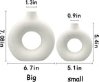 Ceramic Vases Set of 2,Modern Vases for Home Decor, White Boho Style for Living Room Kitchen Mantle Bedroom Dining Table Office Farmhouse Decorative Design