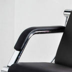 Waiting Room Bench with Armrest 3 Seat Black PU Leather Office Furniture Guest Seating Lobby Conference Reception Chair Visitor Guest Sofa for Office Airport Clinic Hospital Bank Salon Barber
