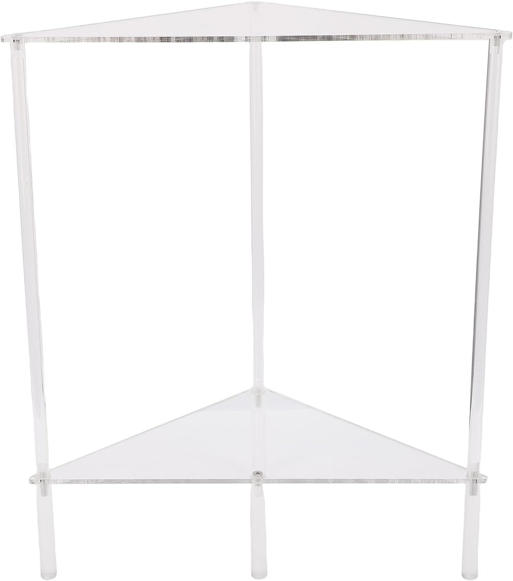 banapoy Acrylic End Table, 2 Tier Clear Corner Side Table, Small Corner Shelf Stand Display Rack, for Living Room, Bedroom, Bathroom, 11.8x19.7in