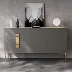 Entryway Cabinet Saddle Leather Rock Plate Dining Side Storage Cabinet Modern Bedroom Furniture Home Entrance Decoration Sideboard Storage Cabinet(180x40x85cm)