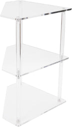 Acrylic Corner Side Table, 3 Tier Triangular End Table, Small Side for Living Room Bedroom Study Arrangement, Stable and Space Saving, 8.9 X 8.9 X 11.8in