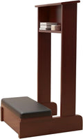 Wooden Prayer Kneeler Prayer Bench with Padded Cushion and Shelf, 20x16.5x33 in Meditation Bench for Church and Home Worship, Kneeling Stool with Storage(Brown)