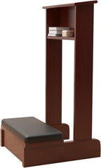 Wooden Prayer Kneeler Prayer Bench with Padded Cushion and Shelf, 20x16.5x33 in Meditation Bench for Church and Home Worship, Kneeling Stool with Storage(Brown)