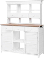 65.7" H Tall Garden Potting Bench with Hutch, 3 Shelves, 6 Drawers, 2 Cabinets, Side Hooks