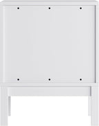Flash Furniture Dallas Wood Nightstand Side Table, Kids Bedroom End Table with 2 Storage Drawers, Cutout Handles, Smooth Ball Bearing Slides, White