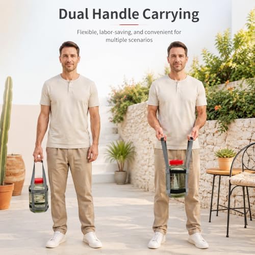 Glass Bottle Carrier Strap for 1.5-2.5 Gallon Bottles, Adjustable Carboy Carrying Harness, Dual Handle Lifter for Brewing, Fermentation and Storage Use, Carrier Strap Only, No Carboy