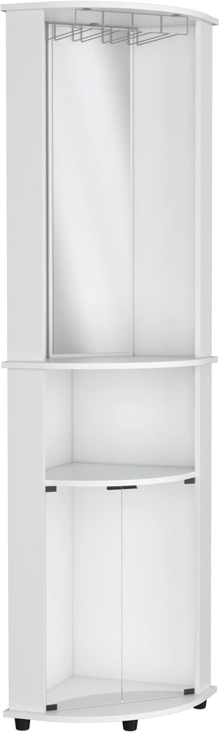 Corner Cabinet Unit with Wine Glass Rack and Lower Cabinet, Pantry Sideboard for Kitchen Hallway,for Kitchen Home