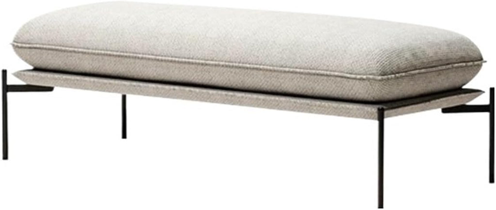 Modern Stainless Steel Bed end Stool Bedroom Dressing Room Rest Area Fabric Shoe Changing Entryway(Small)