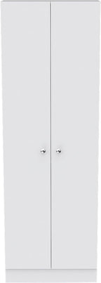 CIATRE Multistorage Pantry Cabinet, 5-Shelf Double Door Storage Organizer – White Particle Board, Slim Design for Kitchen/Laundry Room