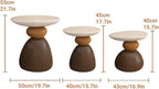 Modern Resin Decorative Sofa Side Table, Round Decorative End Table with Spacious Tabletop, Small Accent Nightstand, for Living Room, Bedroom, Balcony(Black,Large)