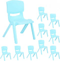 JOON Stackable Plastic Kids Learning Chairs (10 Pack), 20.8x12.5 Inches, The Perfect Chair Sets for Playrooms, Schools, Daycares and Home, Colorful Design, 10.5 Inches Seat Height, Baby Blue