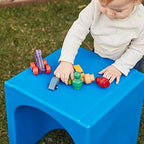ECR4Kids Tri-Me Indoor/Outdoor 3-in-1 Plastic Multipurpose Cube Chair, Flexible Seating, Blue
