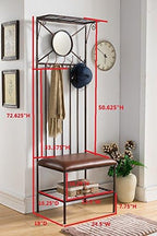 Kings Brand Furniture Entryway Hallway Storage Bench with & Coat Rack