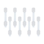 Nuby Multi-Use Child Safety Locks - 8 Pack - Baby Proof Latches for Cabinets, Drawers, Refrigerators, and Appliances - Fits Flat and Curved Surfaces