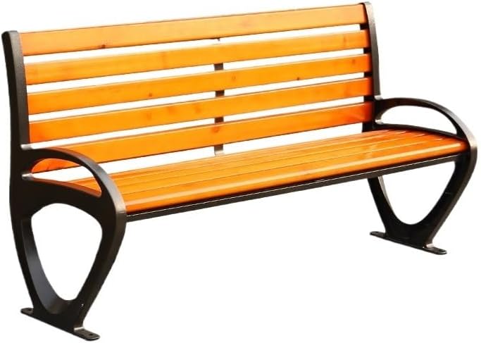 Patio Benches for Outdoors Park Chair Outdoor Bench Seat Plastic Wood Double Rest Backrest Leisure Garden Benches for Outdoors