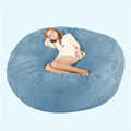 Bean Bag Chair Cover(no Filler),Adults Luxurious Giant 6/7/8ft Huge Bean Bag Chair for Organizing Children Plush Toys or Memory Foam (Color : Light Blue, Size : 8ft)
