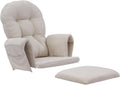 5Pcs Glider Rocker Cushions Set - Velvet Glider Rocker Replacement Cushions with Side Storage Pockets, Washable & Non Slip,Beige