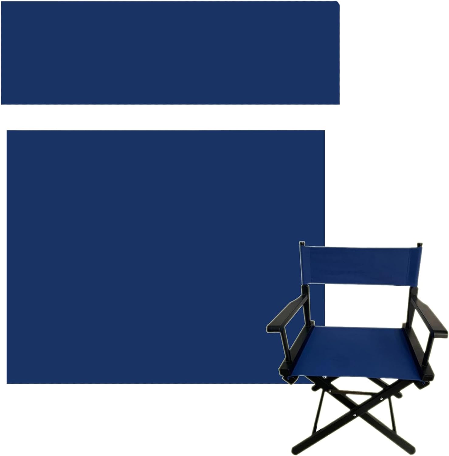 Upone Director Chair Canvas Replacement Cover kit for 18'' Directors Chairs,Movie Chair, Replacement Canvas Seat and Back for Home Director Chair,Black, Red, Green, Gray,Blue,Medium Size(Blue)