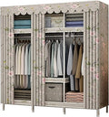Portable Wardrobe Cloth Wardrobe Bedroom Closet,Open Metal Assemble Wardrobe Simple Curtain Portable Wardrobe Interior Wardrobe Storage,E,172 * 45 * 128cm Portable Cloth Han