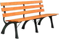 Garden Park Outdoor Bench, Cast Aluminium Frame Wooden Sitting, for Balcony Terrace Leisure Chair Seat(Small)