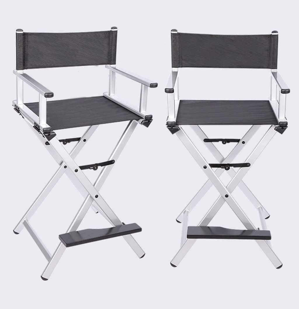 Makeup Artist Director's Chair Portable Aluminum Folding Chair for Makeup Artists(Silver)