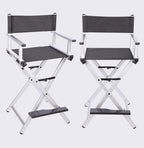 Makeup Artist Director's Chair Portable Aluminum Folding Chair for Makeup Artists(Silver)