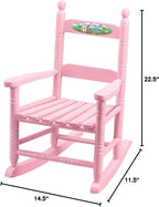 Fox Valley Traders Custom Childrens Rocking Chair, Features Classic Rocker Design and Hardwood Construction, Pink Finish with Princess Design