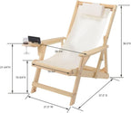 2117NC-BG Romantic Collection Canvas Sling Chair with Cup and Wine Holder