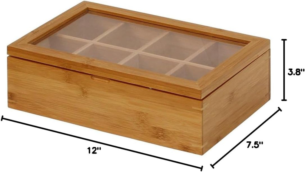 Oceanstar - TB1323 Bamboo Tea Box,12 Inch,Natural,(Pack of 6)
