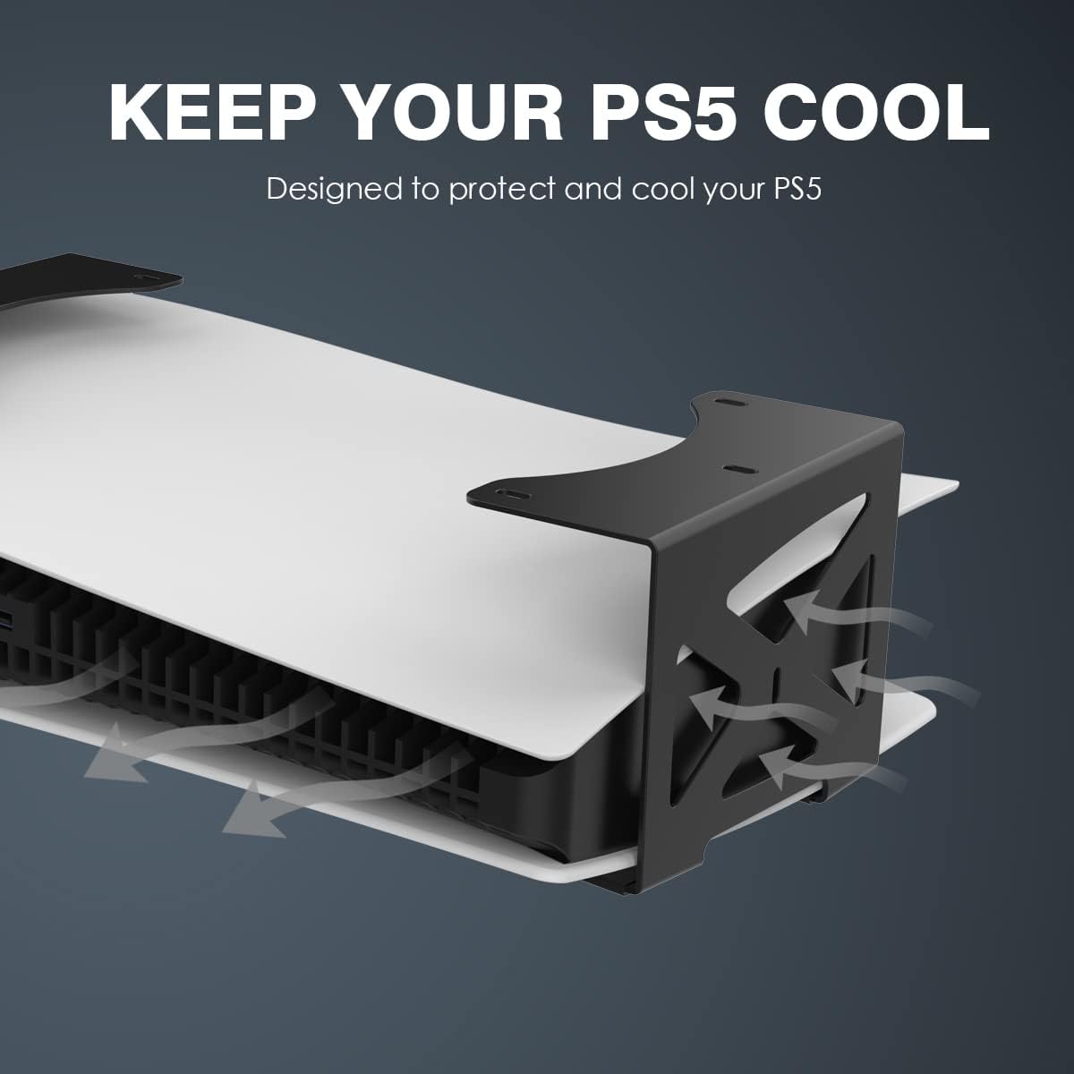 Monzlteck Under Desk Holder for PS5/PS5 Slim/Pro,Stealth Mount Compaitble with PlayStation 5 Disc & Digital Edition Console,Space Saving,DP-05