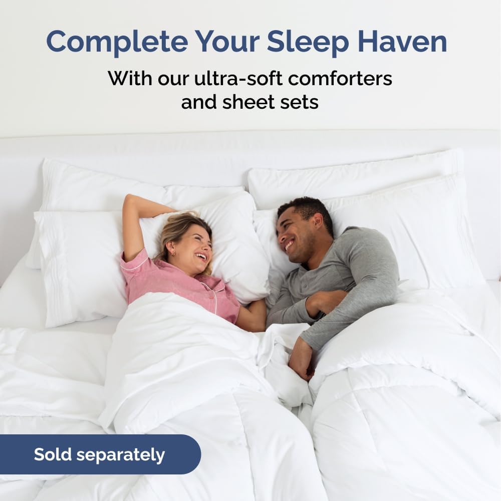 Wrap Around Dust Ruffle Bed Skirt - White - for Queen Size Beds with 12 Inch Drop - Easy Fit Elastic Strap - Adjustable Pleated Bedskirt w/Brushed Fabric - Wrinkle Free - for Women, Men, Kids & Teens