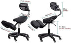 Ergonomic Kneeling Chair with Back Support for Office -Posture Chair with Angled Seat and Backrest for Home and Office-Posture Correction Stool-Improve Your Posture