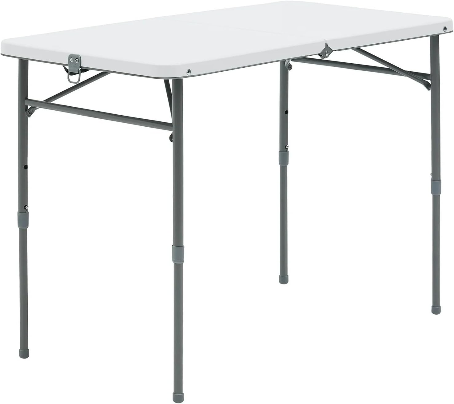 40" L x 20" W Plastic Adjustable Height Fold-in-Half Folding Table, White
