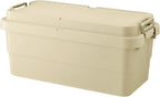 RISU GHON231 TC-70S Storage Box, Trunk Cargo, Beige, Made in Japan, Stacking, Outdoor Storage, Camping, Waterproof
