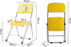 Portable Metal Frame Folding Seat with Back Support Compact and Stylish Folding Chair(Yellow)