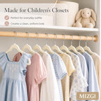 MIZGI Kids Velvet Hangers,Non-Slip Big Kids Hangers,14 Inch Hangers for Youth,Teen Clothes,Pack of 50（Ivory/Silver）