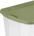 (Single) Storage Bins 70 Quart with Clear Base Stackable Storage Bins Through-Type Handle Design Depressed Lid Storage Containers for Bedding Home Other Large Items