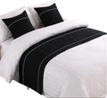 Modern Bed Runner Decorative Bed End Scarf for Home Hotel Guesthouse, Black, 82x19.5in/ 210x50cm