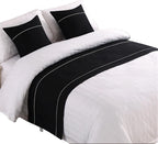 Modern Bed Runner Decorative Bed End Scarf for Home Hotel Guesthouse, Black, 82x19.5in/ 210x50cm