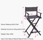 Professional Makeup Artist Folding Director's Chair with Aluminum Frame(Pink)