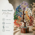 Crocon® 7 Chakra Crystal Tree of Life, Healing Crystals Tree 10-12 Inch, Birthday Gift for Women, Feng Shui, Money Trees, Positive Energy, Good Luck, Home Office Decor, Spiritual Gifts for Women