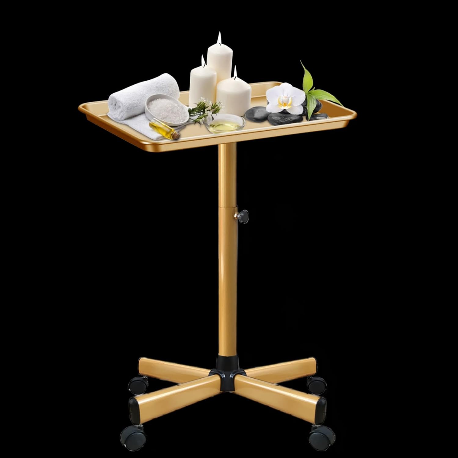 Retain Time Premium Aluminum Salon Tray, Sturdy Corrosion-Resistant Adjustable Tray is Used for Salon Tray on Wheels, Salon Tool/Color Tray, Beauty Spa Tray, Dentist Tray, Etc.…(Gold)